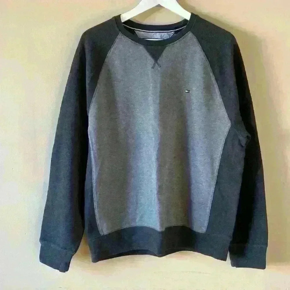 Tommy Hilfiger Men’s Long Sleeve Sweater size Large Grey Y2K Vintage - Picture 1 of 11